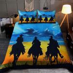 love cowboy painting bedding set cowboys friend ride horse wild west bedding cover with 2 pillowcases 100 polyester 0