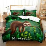 lovely sloth quilt cover bedding set cute sloths sleeping rainy day forest bedding cover with 2 pillowcases 100 polyester 0