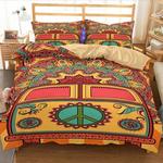 loving hippie van bus camping bedding set stay trippy little hippie bedding cover with 2 pillowcases 100 polyester 0