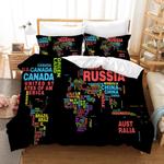 map of the world 6 duvet cover quilt cover pillowcase bedding set bed linen home bedroom decor 0