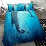 marine dolphins bedding sets couple dolphins love free in the sea bedding cover with 2 pillowcases 100 polyester 0
