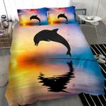 marine dolphins bedding sets dolphin dance on suffer face ocean bedding cover with 2 pillowcases 100 polyester 0