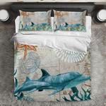 marine sea animal dolphin bedding set dolphin fish bedding cover pillow cover bedroom decoration bedding cover with 2 pillowcases 100 polyester 0