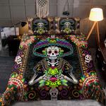 mexico day of the dead skull bedding set sugar skull skeleton printed bedding cover with 2 pillowcases 100 polyester 0