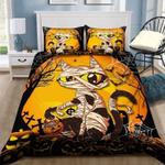 mummy black cat halloween bedding set zombie cat lover halloweenmowe bedding cover with 2 pillowcases 100 polyester 0