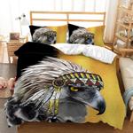 native american eagl3 bedding set animal falcon duvet cover family gift bedding cover with 2 pillowcases 100 polyester 0