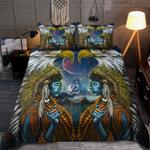 native american girl and feather bedding set indian women lovers gift bedding cover with 2 pillowcases 100 polyester 0