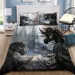 native horse painting bedding set indian native black horse lovers gift bedding cover with 2 pillowcases 100 polyester 0