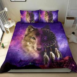 Native Wolf Bedding Set Wolf Wild Animal Pillow Covers Wolf Bedroom Decor