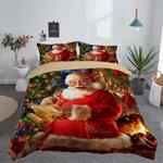 noel santa claus pine tree heater wreath merry christmas bedroom decor for son daughter bedding cover with 2 pillowcases 100 polyester 0