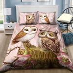 owl couple in love bedding set couple owl cartoon drawing art bedding set for owl lover bedding cover with 2 pillowcases 100 polyester 0