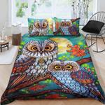 owl love for night dream bedding set owl vintage drawing art bedding set for vintage lover bedding cover with 2 pillowcases 100 polyester 0