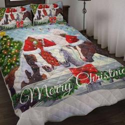 Pack Of Santa Horses Merry Christmas Bedding Set Farm Style Gift