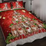 pitbull christmas tree in snow bedding set pitbull lover gift idea bedding cover with 2 pillowcases 100 polyester 0
