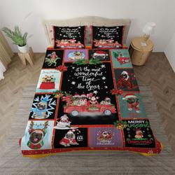 Pug Merry Pugging Christmas Bedding Set It's The Most Wonderful Time Of The Year  FBHUE030810
