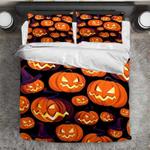 pumpkin monster halloween light bedding set scary trick or treat bedding cover with 2 pillowcases 100 polyester 0