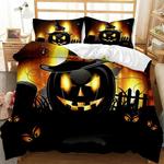 pumpkin monster quilt bed set halloween town halloween gift friends bedding cover with 2 pillowcases 100 polyester 0