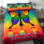 rainbow butterflies lgbt pride bedding set gay god accepts you bedding cover with 2 pillowcases 100 polyester 0
