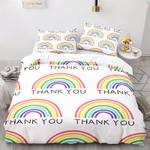 rainbow duvet cover bedding set rainbow thank you pattenr gift bedding cover with 2 pillowcases 100 polyester 0