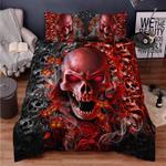 red roses skull bedding set rose skull flower pattern printing bedding cover with 2 pillowcases 100 polyester 0