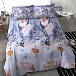 santa claus cartoon winter night moon reindeer bedding set merry christmas bedding cover with 2 pillowcases 100 polyester 0