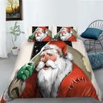 santa claus lover bedding set christmas is coming holy night snow bedding cover with 2 pillowcases 100 polyester 0