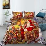 santa claus visits daughter bedding set merry christmas holy night bedding cover with 2 pillowcases 100 polyester 0