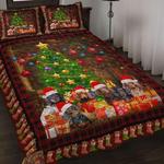 santa dachshund ready for christmas bed covers set christmas gift idea bedding cover with 2 pillowcases 100 polyester 0