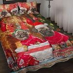 santa pug dog couple bedding set new house gift christmas vibe bedding cover with 2 pillowcases 100 polyester 0