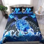 sea turtle polysanian tattoo ocean waves comforter set aloha hawaii bedding cover with 2 pillowcases 100 polyester 0