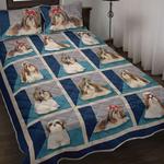 shih tzu dog pattern bedding set love dog bedding cover bedroom decoration dog owners gift idea bedding cover with 2 pillowcases 100 polyester 0