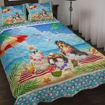 shih tzu dogs beach summer bedding set shih tzu dog bedding cover bedroom decoration bedding cover with 2 pillowcases 100 polyester 0