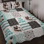 siamese cat live love moew green black pattern cat mom siamese lover bedding cover with 2 pillowcases 100 polyester 0