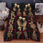skeleton love couple skull bedding set couple love poses couple gift bedding cover with 2 pillowcases 100 polyester 0