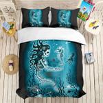 skull mermaid hippocampus bedding set ocean skeleton halloween gothic bedding cover with 2 pillowcases 100 polyester 0