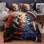 skull war native bedding set native skull native vibe native gift bedding cover with 2 pillowcases 100 polyester 0