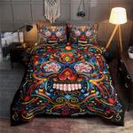 skulls hippie bedding set day of the dead skull pattern day of the dead gift bedding cover with 2 pillowcases 100 polyester 0