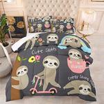 sloth cute bedding set energy saving mode sloth cute gift for birthday bedding cover with 2 pillowcases 100 polyester 0