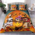 sloths costume mummy witch trick or treat bedding set happy halloween bedding cover with 2 pillowcases 100 polyester 0