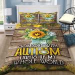 someone with autism lights up my whole world bedding set autism sunflower bedroom decoration bedding cover with 2 pillowcases 100 polyester 0