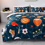 sports pattern bedding set allstar sport lover bed set gift for sport player bedding cover with 2 pillowcases 100 polyester 0