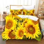 sunshine sunflower field floral bedding set floral gift to daughter bedding cover with 2 pillowcases 100 polyester 0