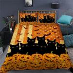 super cute black cats halloween bedding set cat lovers gifts bedding cover with 2 pillowcases 100 polyester 0
