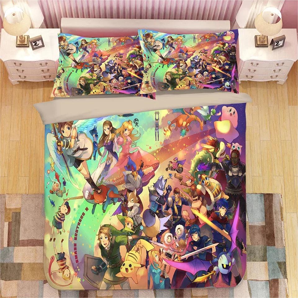Super Smash Bros. Ultimate Mario #10 Duvet Cover Quilt Cover Pillowcase Bedding Set Bed Home Bedroom Decor super smash bros 10 duvet cover quilt cover pillowcase bedding set bed linen home bedroom decor 0