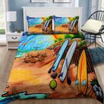 surfboard bedding set surfing beach art printed holiday vibes gift bedding cover with 2 pillowcases 100 polyester 0