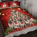 the siamese christmas tree in snow bedding set siamese lover gift bedding cover with 2 pillowcases 100 polyester 0