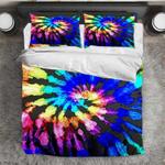 tie dye design duvet cover set rainbow bedding set spiral hippie soul bedding cover with 2 pillowcases 100 polyester 0