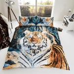 tiger power bedding set wildlife animal tiger forest art printed decor bedding cover with 2 pillowcases 100 polyester 0