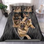 triple german shepherd zipper fur bedding set dog lover gift bedding cover with 2 pillowcases 100 polyester 0
