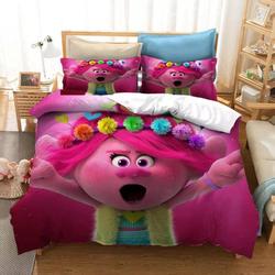 Trolls Poppy #6 Duvet Cover Quilt Cover Pillowcase Bedding Set Bed Home Bedroom Decor